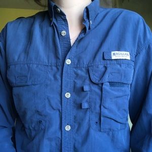 magellan navy blue fishing shirt